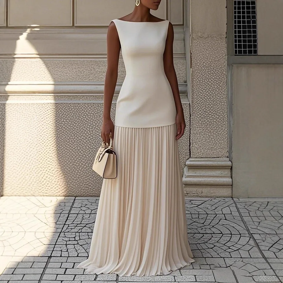 

2025 Solid Color Sleeveless Knitted Vest Sexy Slim Knitted Dress European and American Women's Clothing