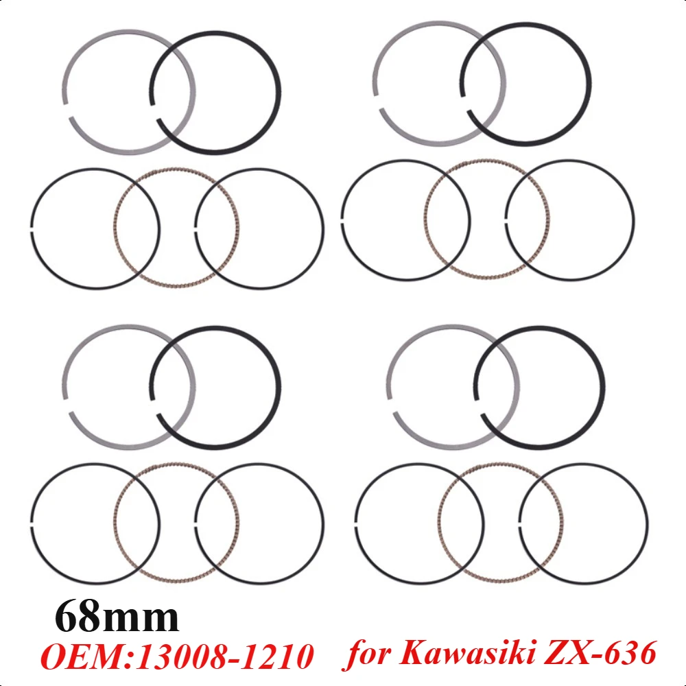 

68mm 13008-1210 Motorcycle Engine Piston Rings Kit for Kawasiki ZX-636 A1P A1H 2002 ZX636-A1H B1H B2H 2003-2004 ZX636-A1 B1 B2