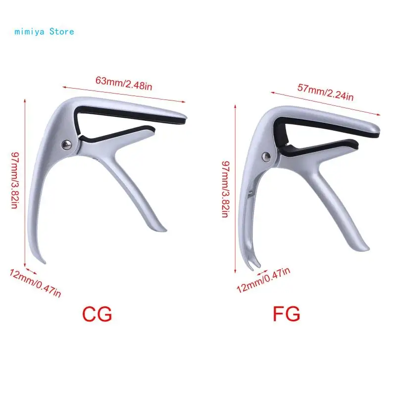pipi Electric Guitar Capo Tone Clip Metal Clamp Nonslip Tunings Clamp image 6