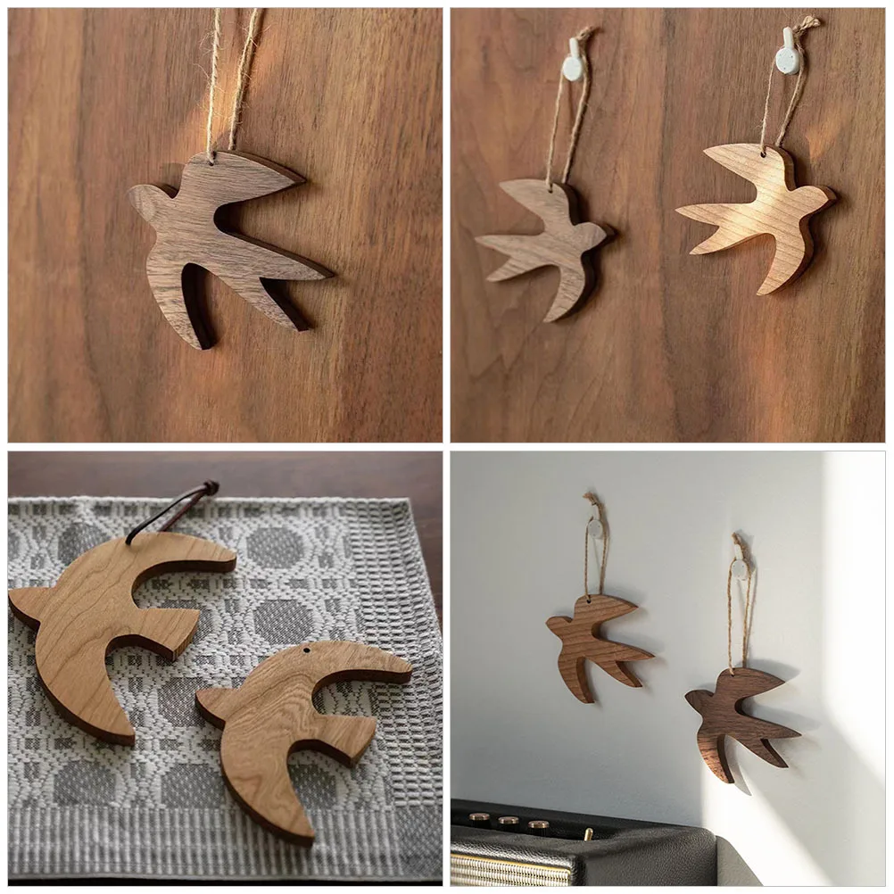 

Wooden Swallow Wall Decoration Lifelike Bird Home Decor Rustic Farmhouse Ornament For Tree Garden Patio Indoor Outdoor