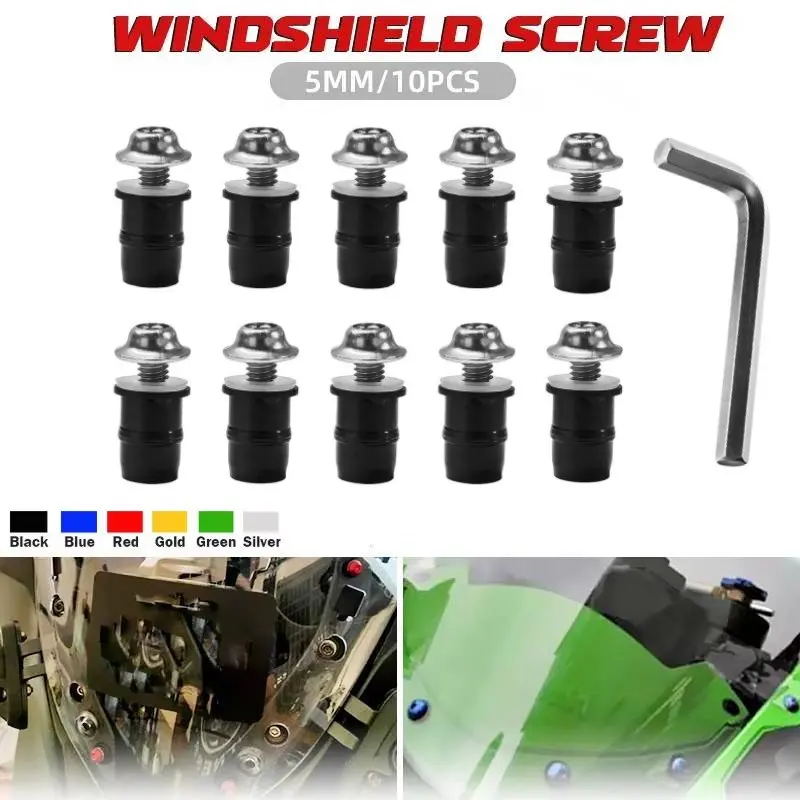 Für GSR 600 750 400 GSXR Hayabusa GSX1300R GSX R600 R750 10PCS Motorrad Windschutzscheibe Schrauben Verkleidung Halterungen Windschutzscheibe Schrauben