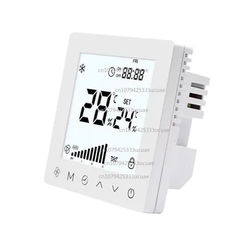Termostat do klimatyzacji z funkcją monitorowania temperatury w czasie rzeczywistym przez RS485, przypomnieniem o wymianie filtra, sterownikiem wentylatora o 3 prędkościach.