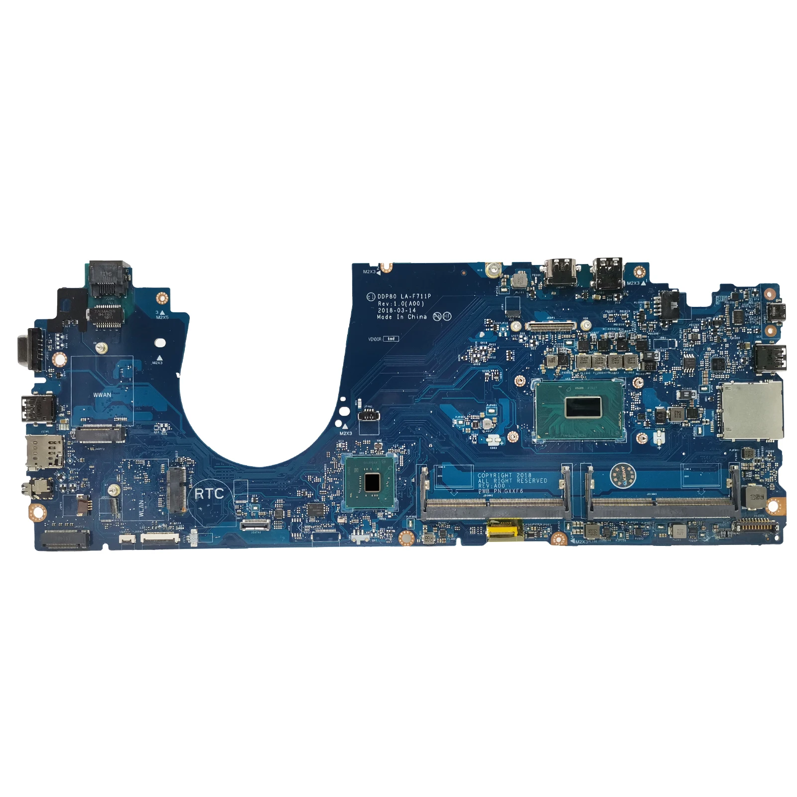 LA-F711P Mainboard UNTUK DELL Latitude 15 5591 E7450 Laptop Motherboard CN-0Y15C1 0DMR52 DDR4 dengan I5 I7 8th Gen