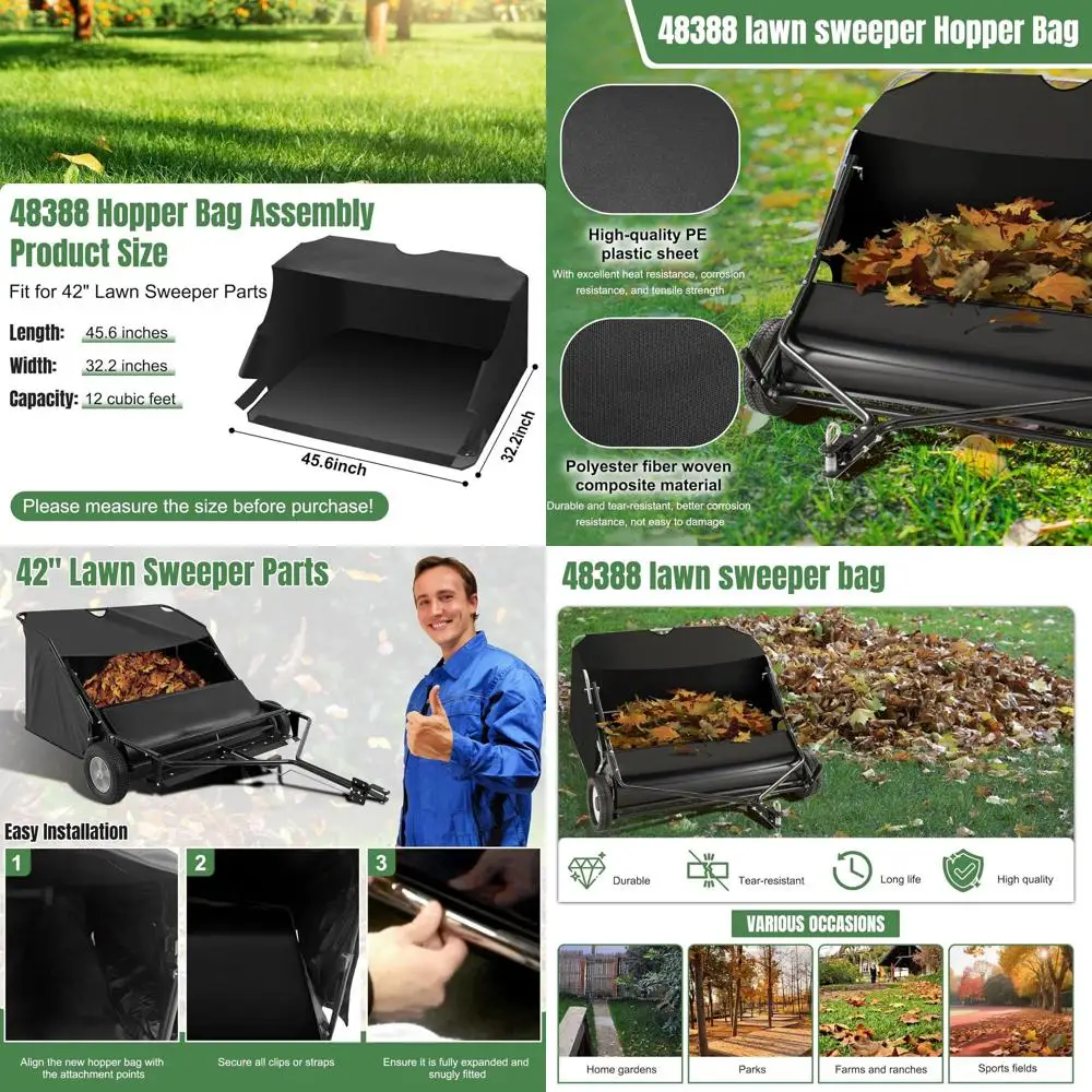 

Комплект мешков для сбора мусора 48388, запчасти для газонокосилок-подметателей 42 Tow, замена для газонокосилок-подметателей Agri-AB, мешок для газонокосилок-подметателей 45-0320