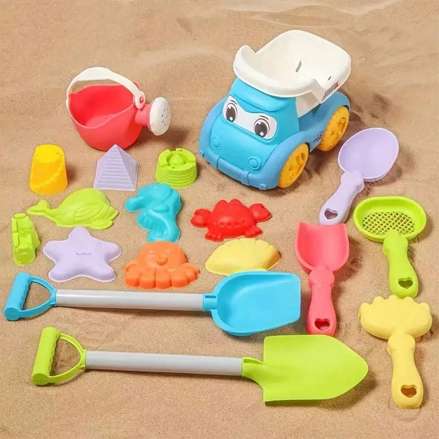 OceanX 15-in-1 Beach Explorer Kit - Set Permainan Pasir & Air STEM dengan ATV & Sekop Hidraulik yang Dapat Dilepas