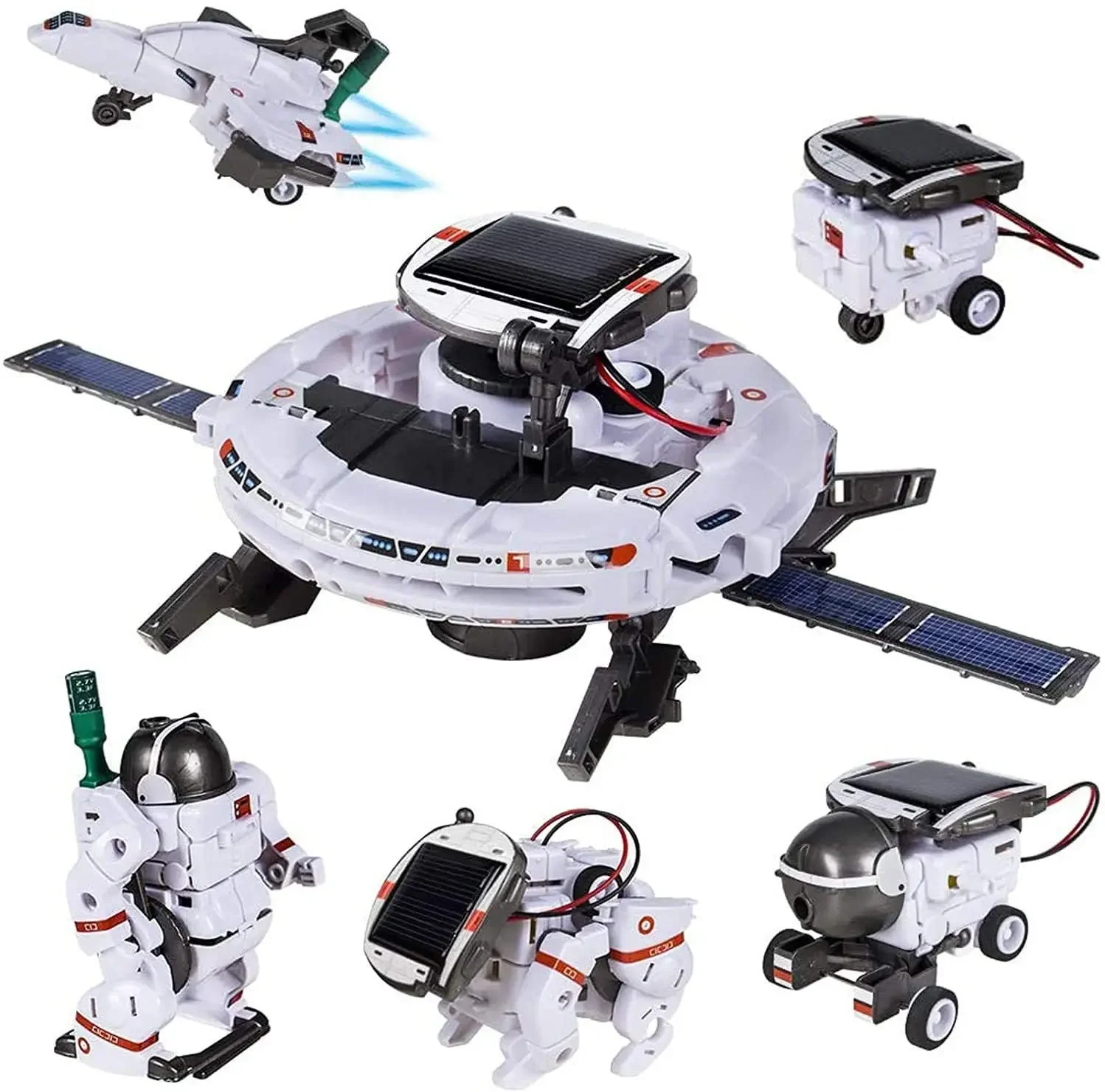6-in-1 Solar Space Robot, Spacecraft Designs & Solar Powered, Develops Engineering Thinking and Space Knowledge for Ages 8-14
