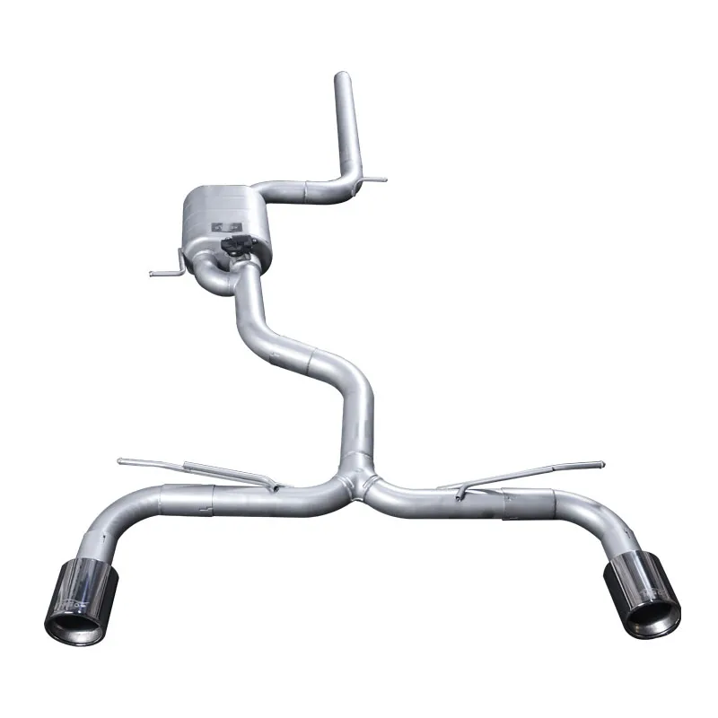 

For Golf 7 GTI 2.0T catback high-performance exhaust system with valve muffler. Two 89mm exhaust tips, matching GTI diffuser.