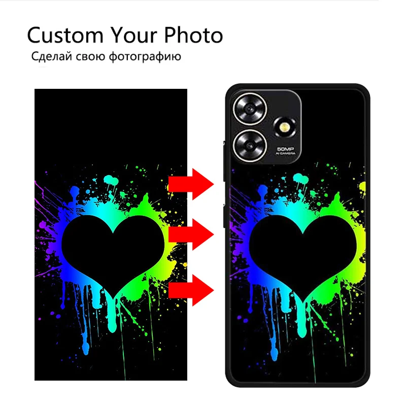 Customized DIY Photo Phone Cases For ZTE Blade A73 4G A53 Pro ZTE Axon 50 LITE Silicone Cover DIY Picture Image Name Text Design