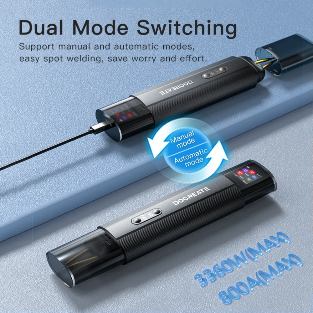 Mini Spot Welder 3360W(Max) Power 99 Gears 1.3'' Display Manual/Auto Modes Type-C Charging for Various Types of Battery Welding