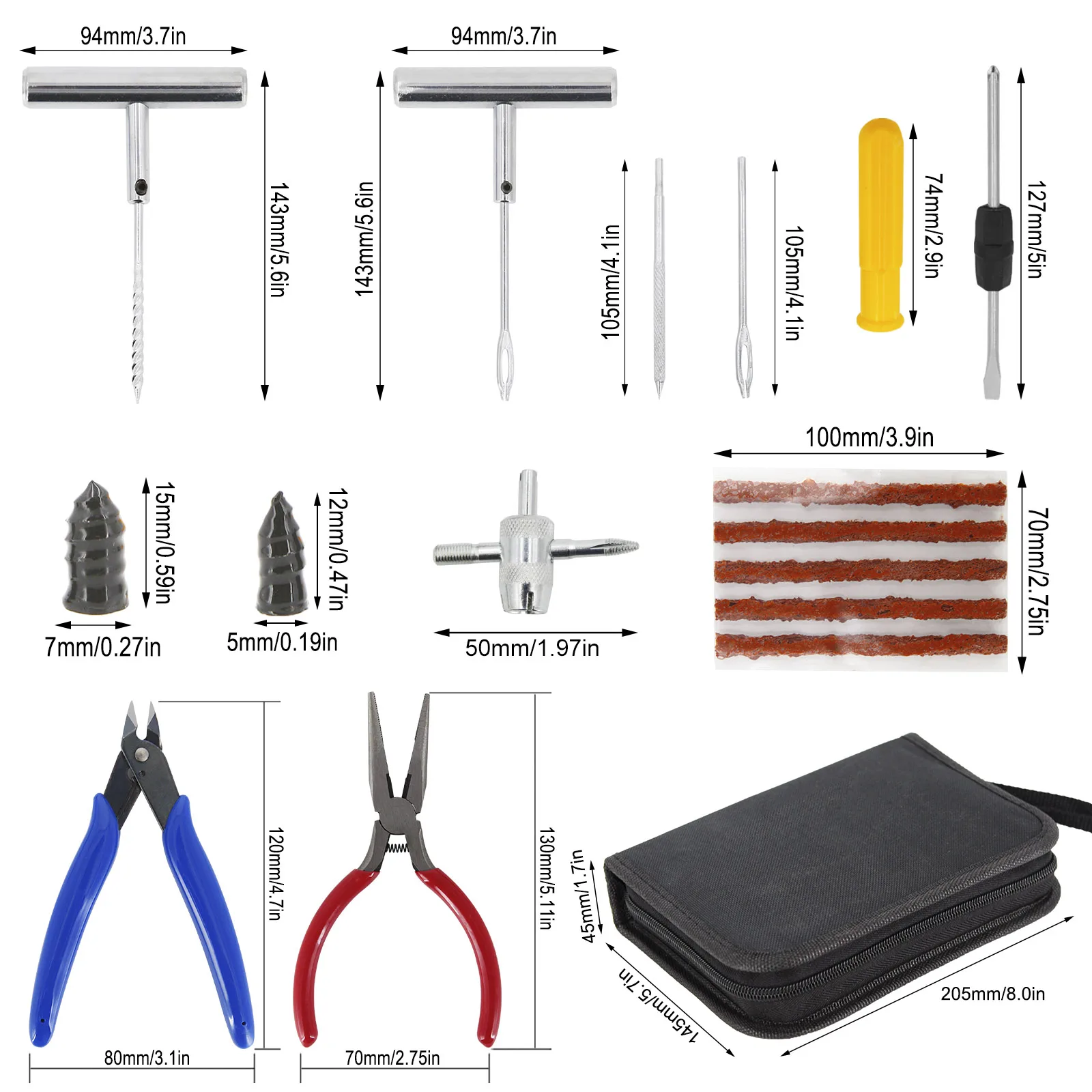 Kit antiperforación para motocicleta, reparación de neumáticos planos, parche Original, herramientas automotrices, juego de reparación de neumáticos