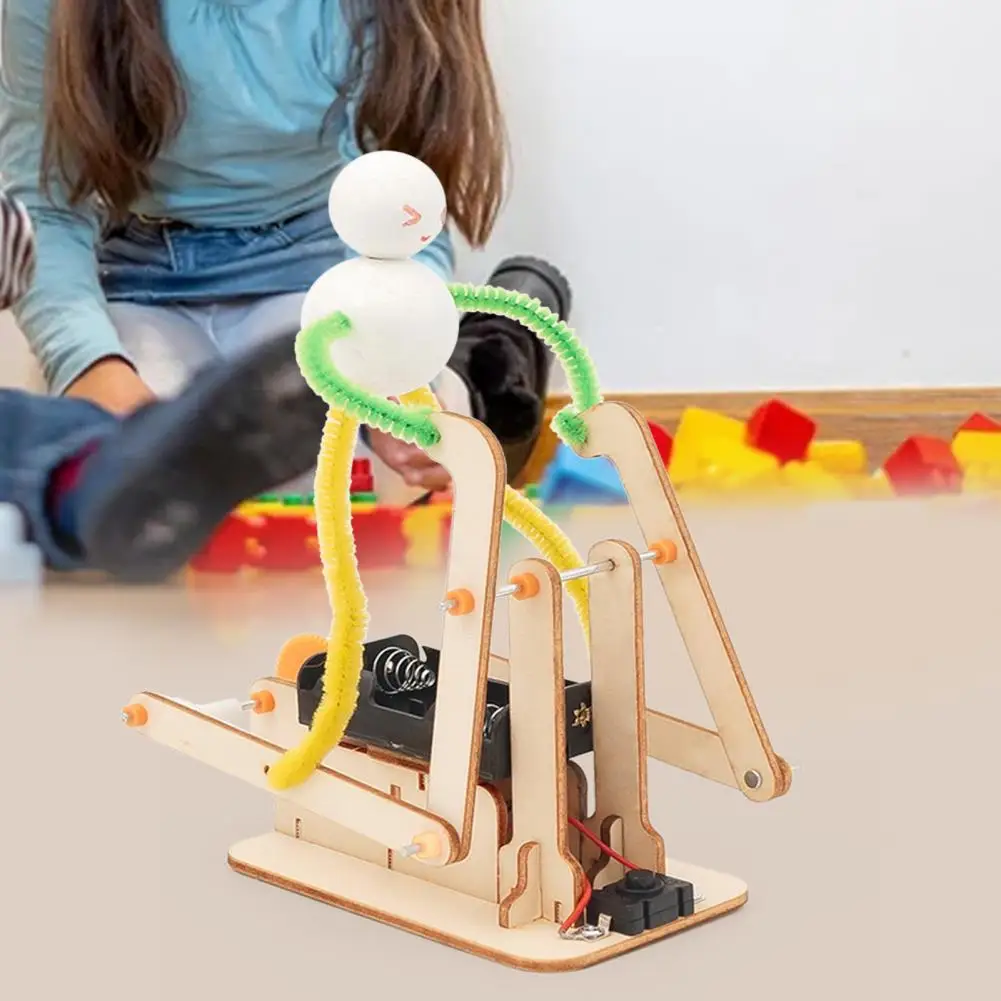 Robot de juguete científico para niños, juguete creativo para pensar, resistente al desgaste, Kits de madera para correr, para educación