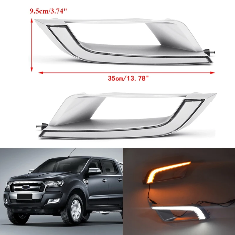 

DRL Daytime Running Lights Lamp Fog Lights Turn Signal Light For Ford Ranger Wildtrak T6 MK2 2016-2018