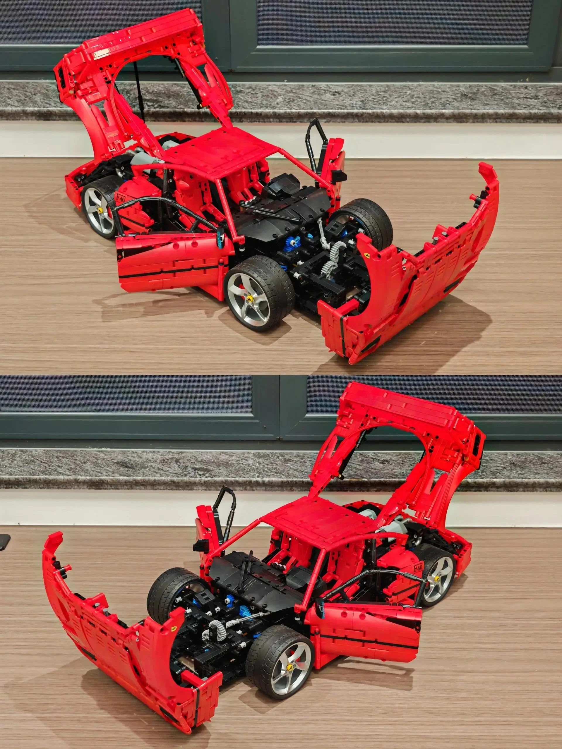 Technical JD017 Red Super SportsCar F40 Compatible MOC-140629 Car Building Blocks Bricks Educational Puzzle Toys Birthday Gifts view 3