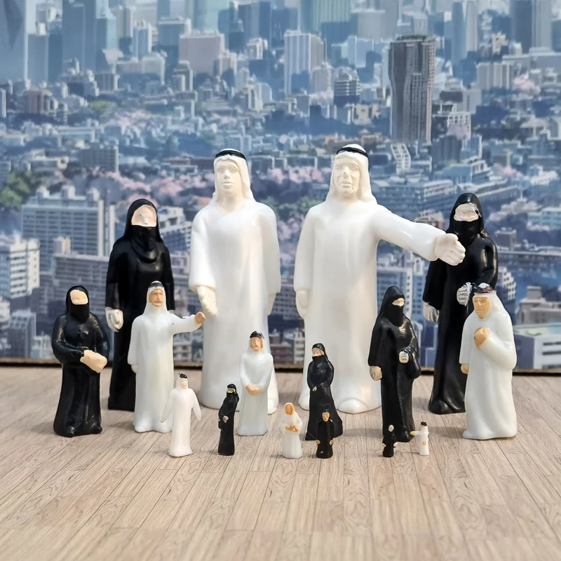 5pcs 1/25-1/200 Scale Model Muslim figure simulation Saudi Arabia man model material landscape diy handmade villain layout