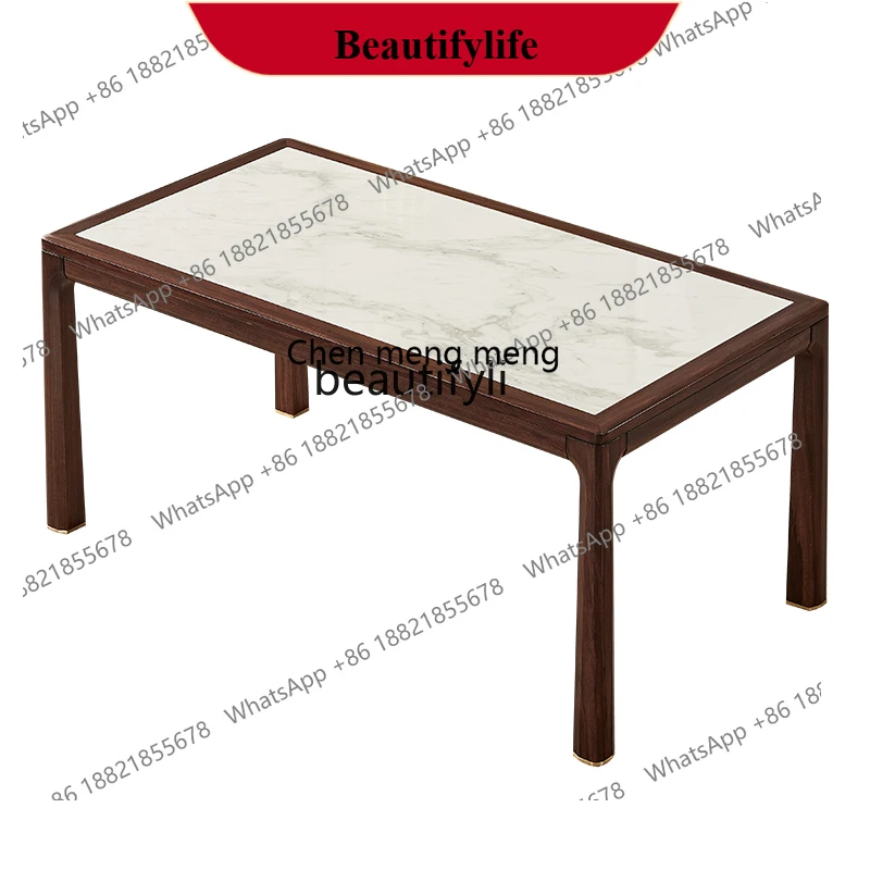 

z183 New Chinese ebony dining table dining chair combination modern simple solid wood dining table household rectangle