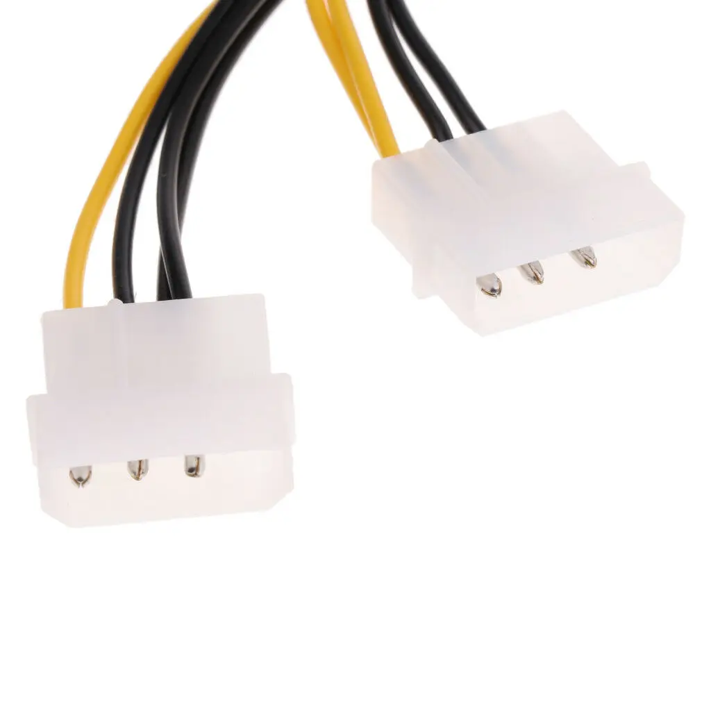 6 pulgadas Dual 4-pin Molex LP4 a 8 Pin PCI Express tarjeta de vídeo adaptador de corriente Cable convertidor