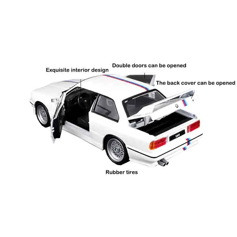 

Bburago 1:24 New Style BMW M3 E30 1988 Alloy Model Car Luxury Vehicle Diecast Car Model Toy Classic Collection Gift Decoration