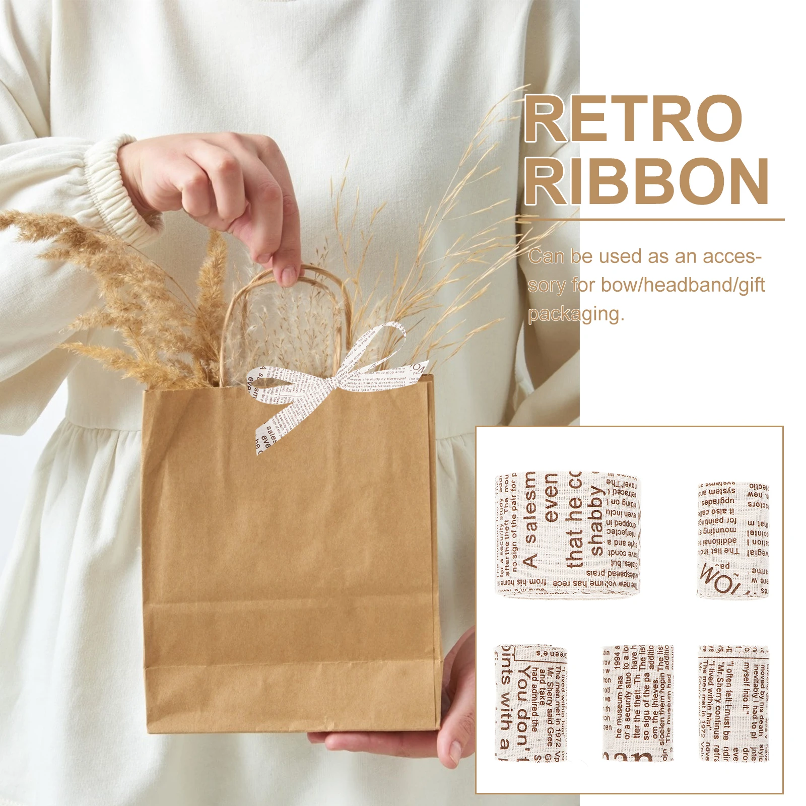 

5 Rolls Burlap Natural Jute Ribbon Roll For Diy Crafts Gift Packaging Bow Linen Hemp Ribbon Accessory Handmade Projects Kids