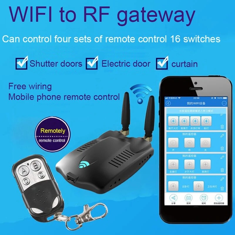 For Ewelink 433 RF Bridge Convert 433Mhz To Wifi Signal Smart Home Remote Control RF Gateway Garage Door Control