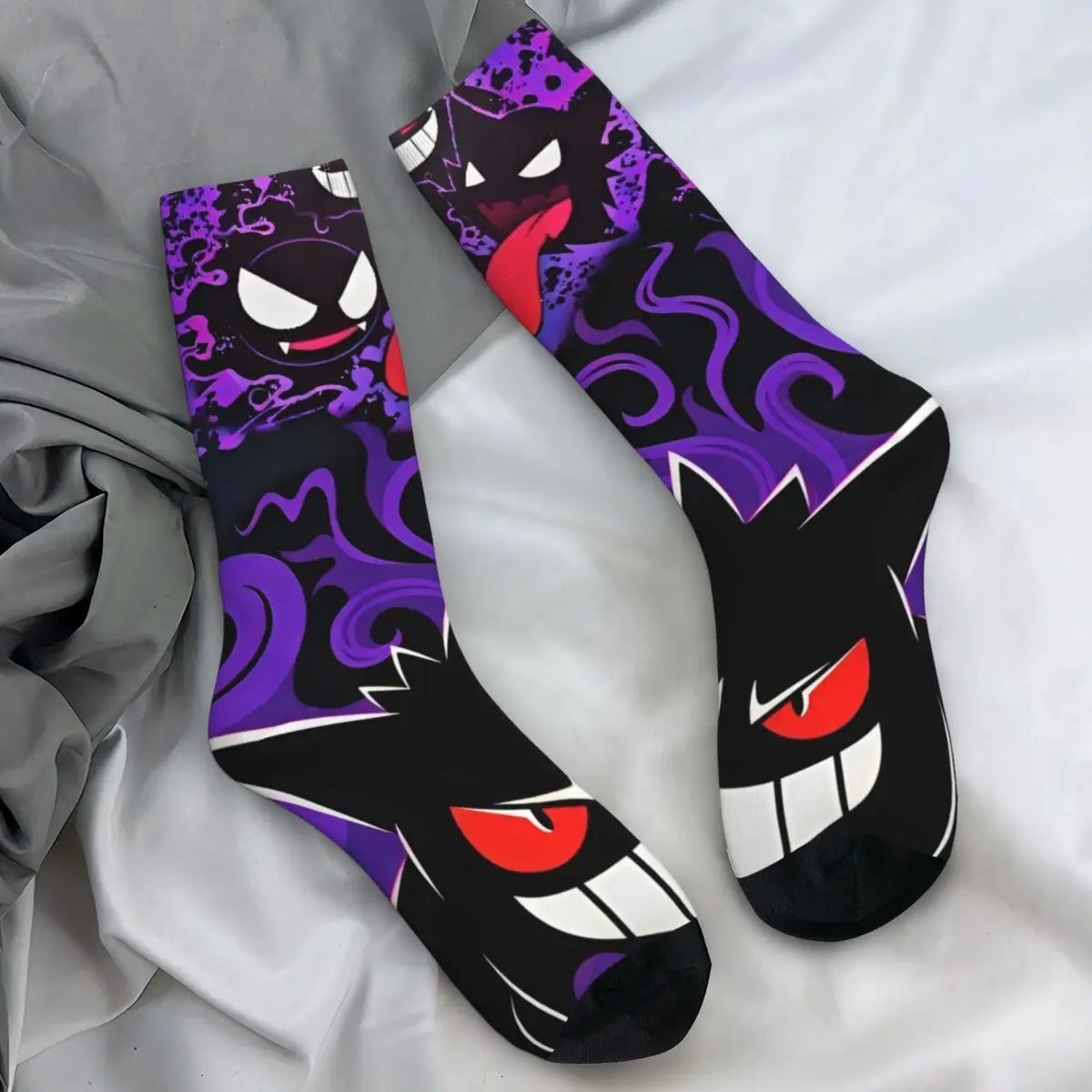 Japanese Anime Pokemon Gengar Cartoon Stockings Graphic Fashion Socks Spring Non Slip Socks