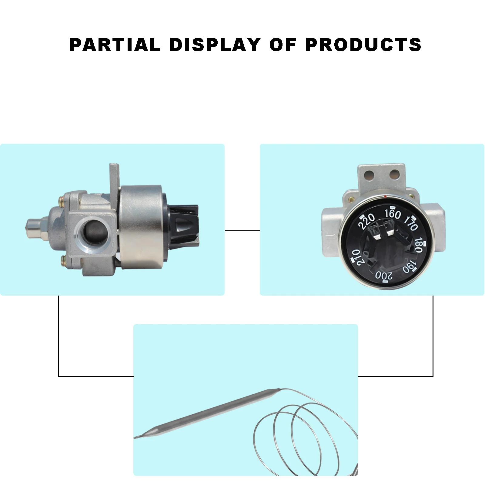 صمام لولبي Thermostatic Valve Temperature Controller 160‑220℃ for LPG Natural Gas Deep Fryer Replacement Parts الغاز والوقود — تفصيل 4
