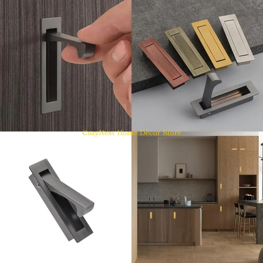 92MF Interior Passage Pull Handle, 304 Steel Recessed Finger Hold for Pocket Door and Cabinet Front Access Use Inside