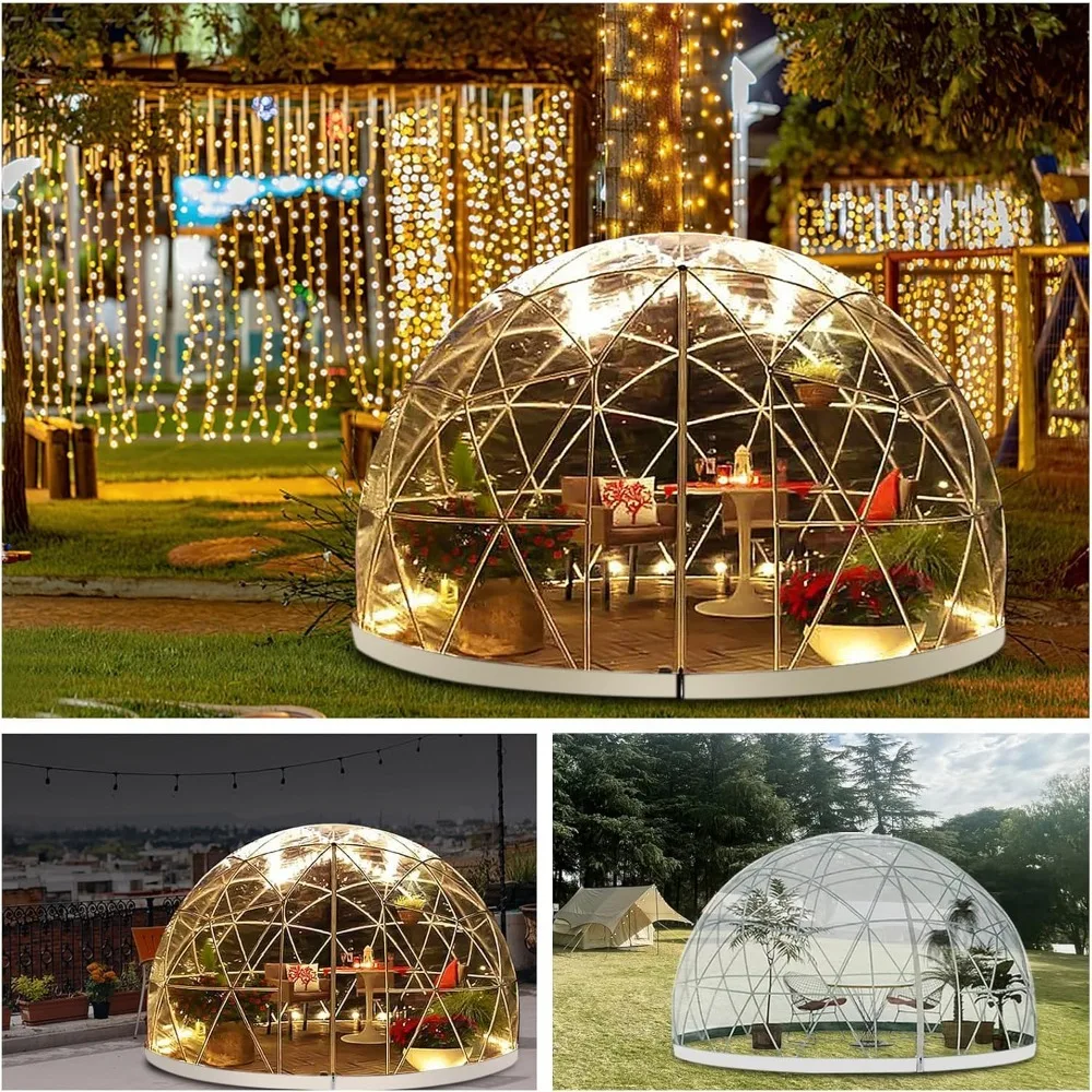 Garden Dome Igloo Tent 12 x 7.2 FT, Outdoor Igloo Dome Greenhouse, Geodesic Waterproof Garden Bubble Dome Tent House