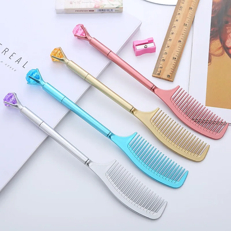 

100 Pcs Diamond Comb Shape Gel Pens Cute Stationery Student Fountain Pen Office Supplies Needle Tube School Stationery