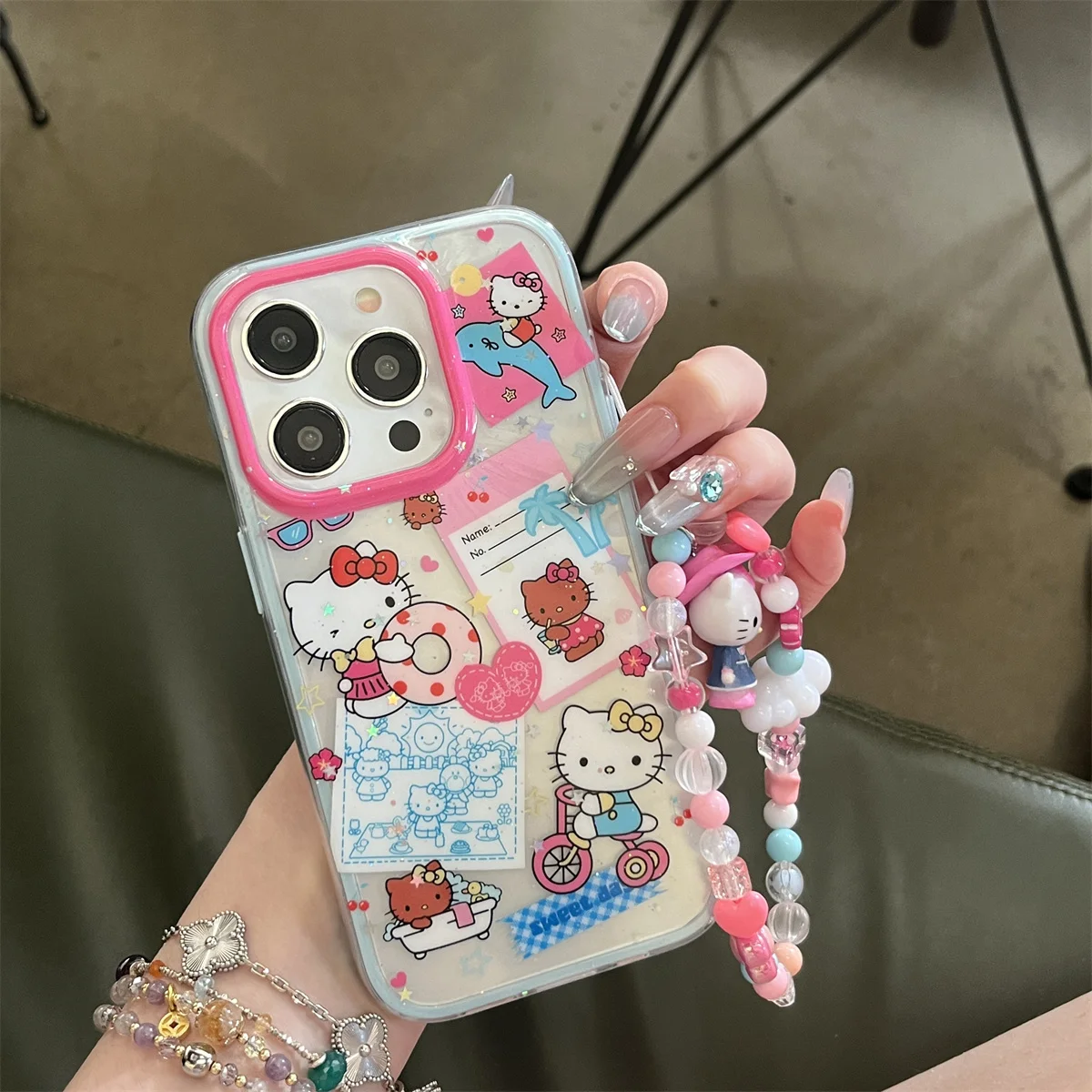 

Cute cartoon HelloKitty summer Phone Case For iPhone 16 15 14 13 Pro Max fundas iphone 15 case Protective cover