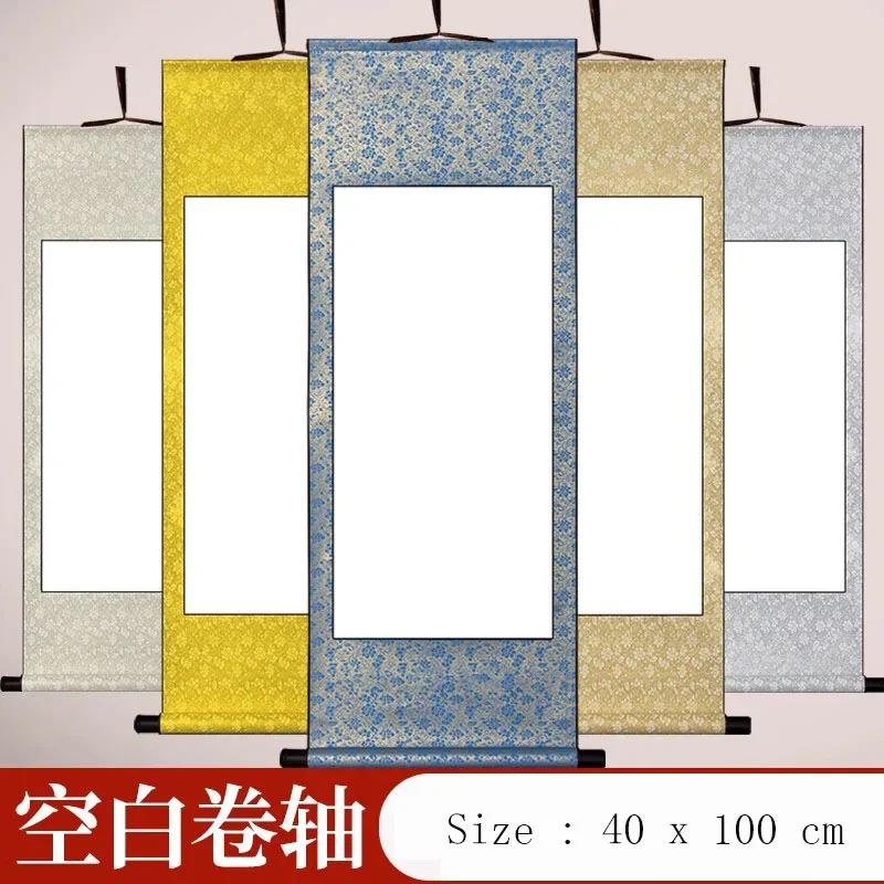Ready to Paint Blank Scroll, Semi-Processed Xuan Paper Hanging Scroll for Chinese Painting and Creation Art