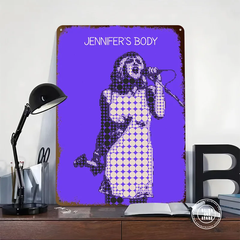 Jennifers Body 3D Printed Texture Poster Personalized Wall Art Retro Metal Tin Signs for Room Accessories Vintage Decorations