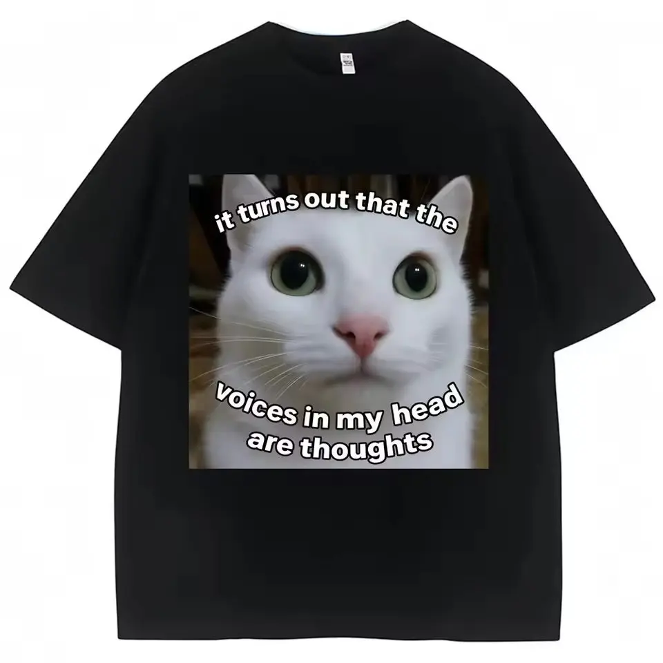 Your Balls Will Explode Funny Cat Meme Graphic T Shirt Men's Fashion Hip Hop T-shirt Casual Cotton Short Sleeve T Shirts