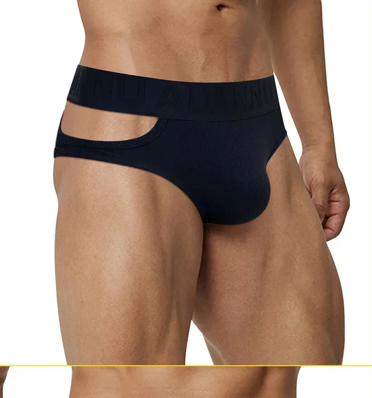 Solid color, simple, new, low-rise men's briefs, simple, convex pouch, crescent opening solid color underwear AD766