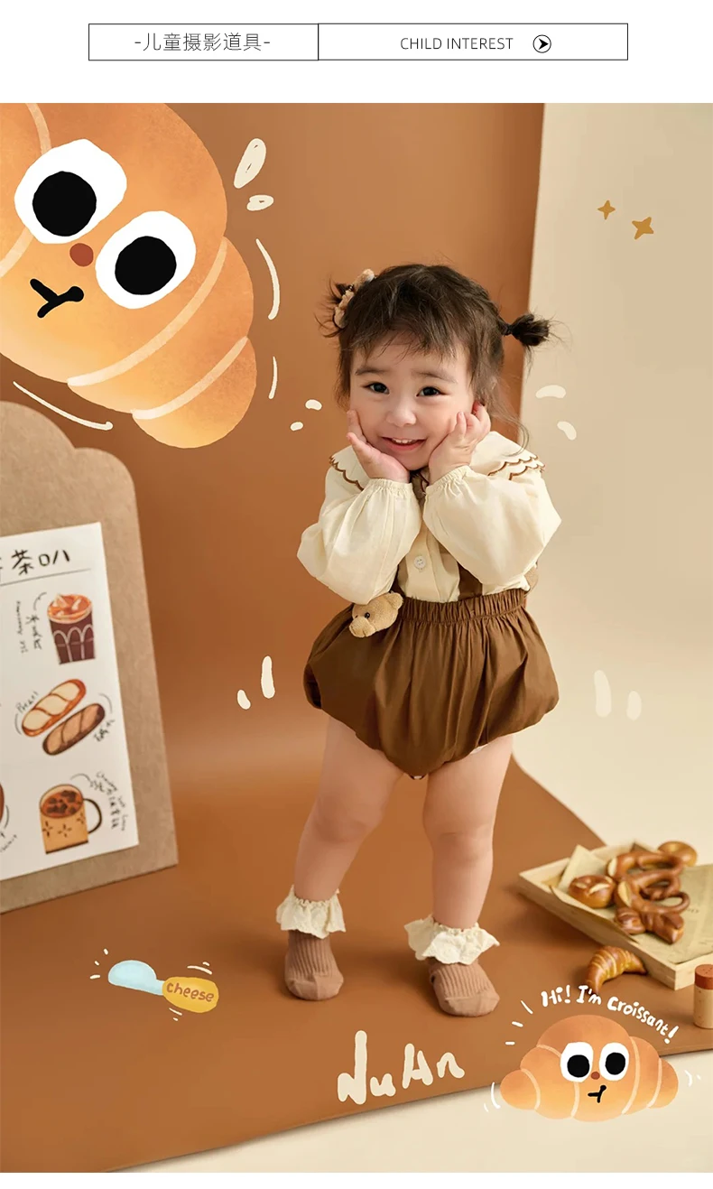 MiSu Photography Clothing Baby Hundred Day Photo Clothing Props Retro Autumn Childrens Set disfraz bebes  신생아촬영