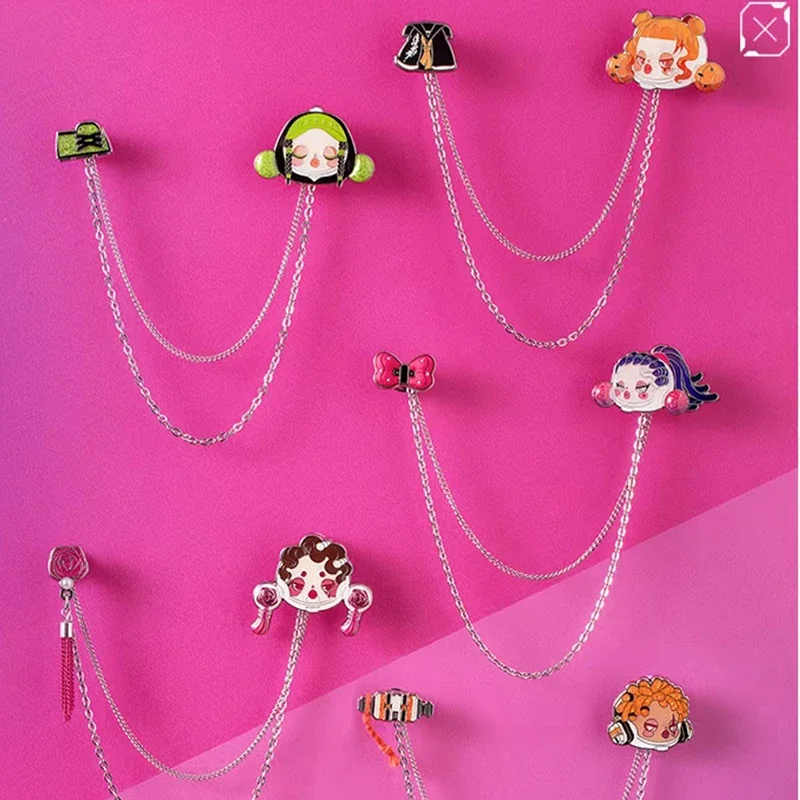 

POP MART SKULLPANDA Ночной город серии металлический значок слепая коробка сумка для догадок оригинальные игрушки куклы милые аниме фигурки украшения подарок