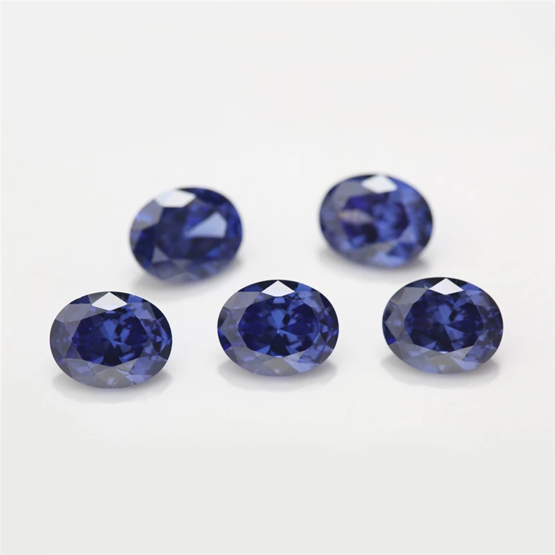 Size 3x5~10x12mm Oval Shape Cubic Zirconia Stone Green Deep Sea Blue Tanzanite Coffee Rhodolite Color 5A Loose CZ Synthetic Gems