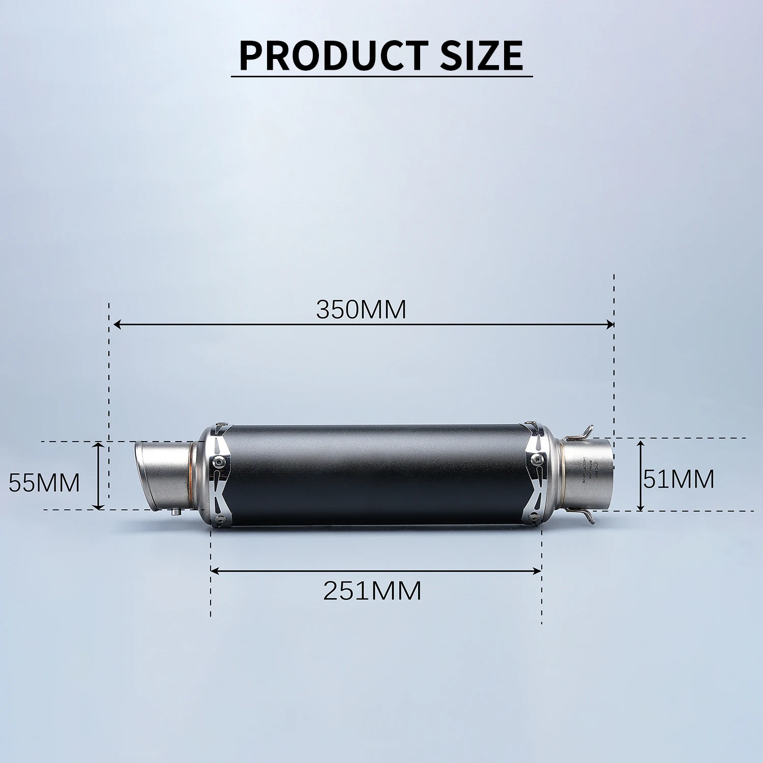 

direct output 51mmUniversal Moto Exhaust Pipe Slip-On Muffler Tail Section Modification Compatible Various Link Escape Tailpipe