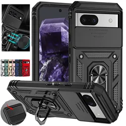 Armor Case For Google Pixel 9A 8A 8 7A 7 Pro 6 6A Cover For Pixel 9 Pro XL Lens Protection Kickstand Ring Holder Coque Fundas