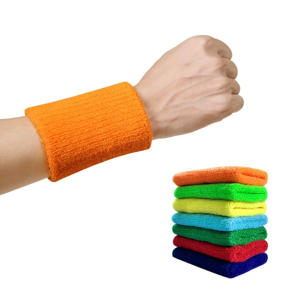 1 Paar neue Sport-Schweißbänder aus atmungsaktiver Baumwolle, Armbänder-Set für Männer und Frauen, schweißabsorbierendes Handgelenkband für Fußball, Basketball, Laufen – Detail 2