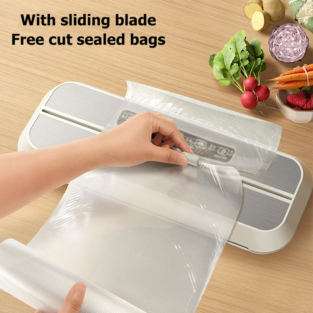 110V/220V Touch Food Vacuum Sealer Wet And Dry Dual-purpose Household Vacuum Packaging Machine With Free 10pcs Vacuum Bags