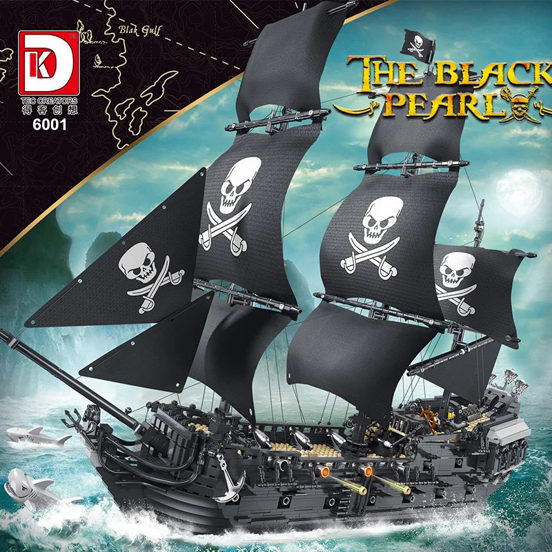 3423pcs Moc Pirate Ships Figures Building Blocks The Black Pearl And Queen Anne's Revenge ShipBricks Set Models Birthday Gifts