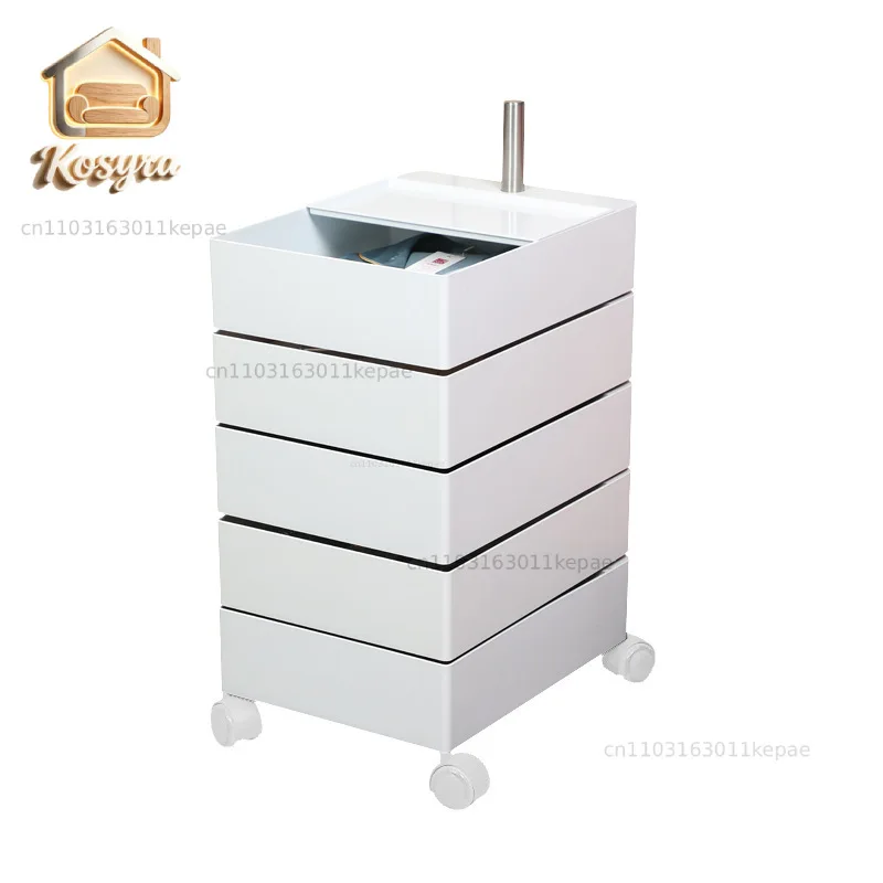 360 degree rotating movable bedside cabinet ins with wheel office multi-layer rack storage file cabinet