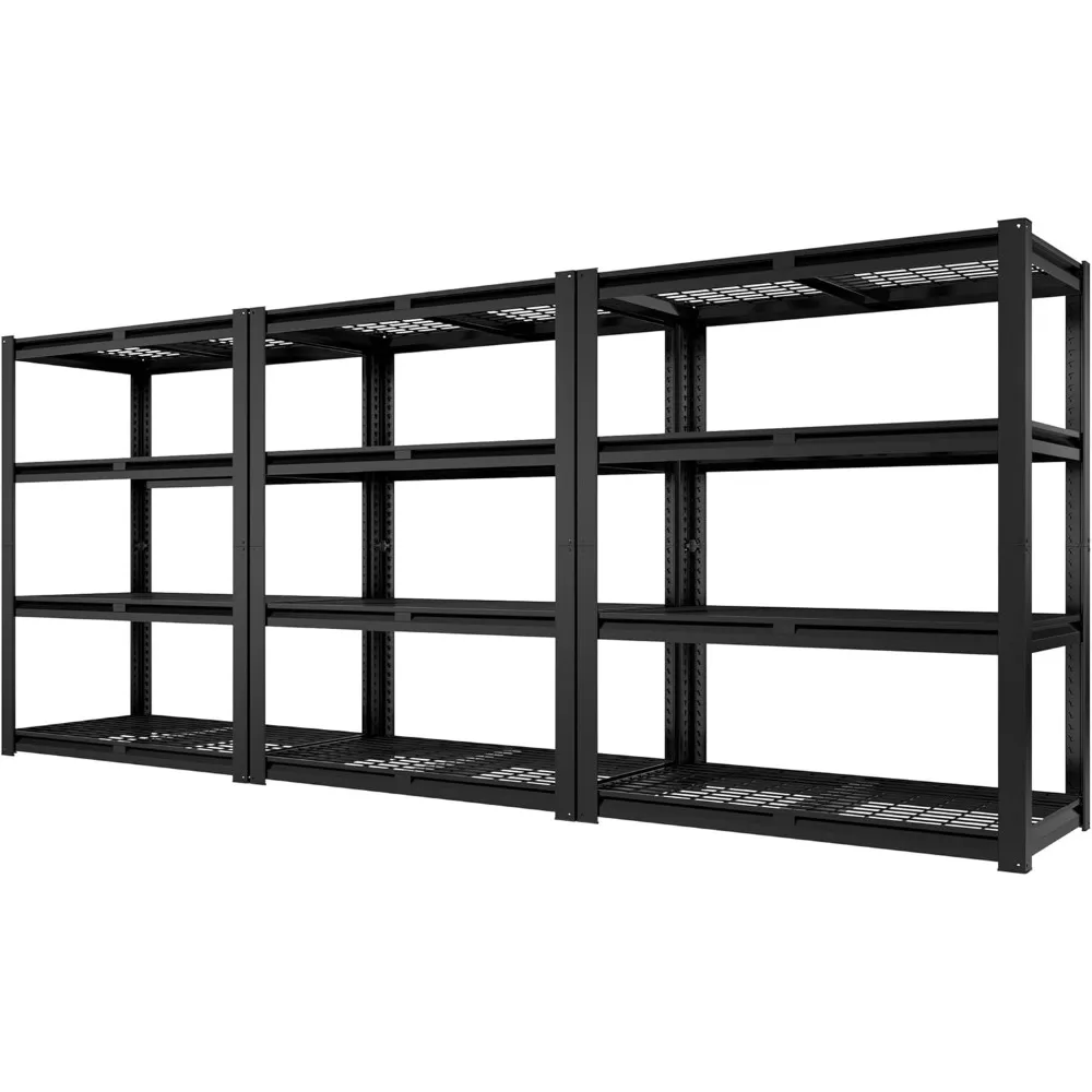 

4 Tier Garage Shelving Heavy Duty Wire Storage Shelves Adjustable Industrial Metal Shelving Unit Utility Shelf for Garage, Wareh