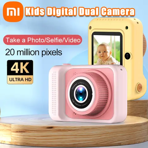 Xiaomi 4K 디지털 카메라 2000W 픽셀 듀얼 카메라 미니 HD 눈 보호 Screen1080P 내장 게임 충격 녹음 어린이 카메라