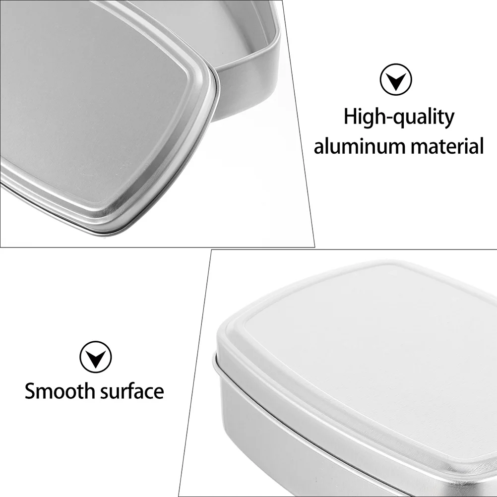 

2 pcs Square Aluminum Soap Boxes 100ml Food Grade Dust proof Leak proof Travel Balm Cases Anti dust Holders Storage Dishes