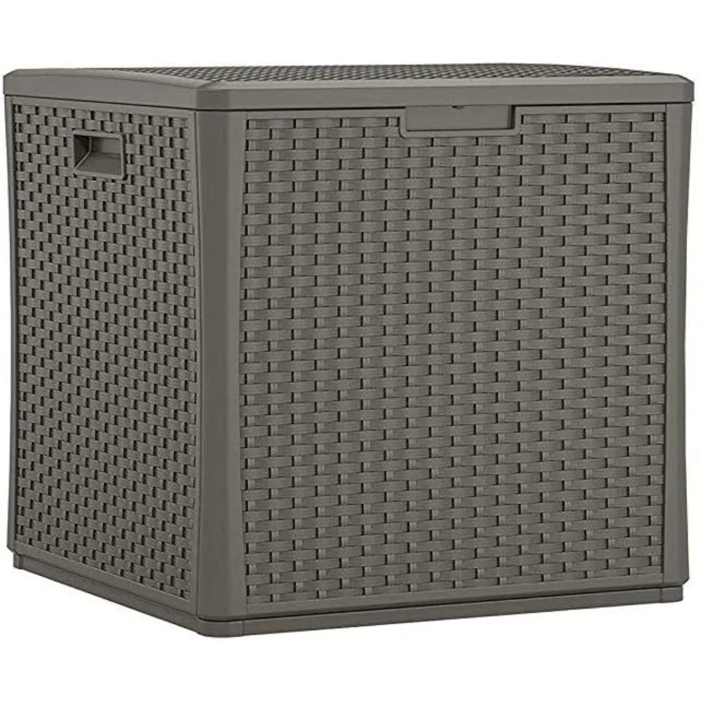 

60 Gallon Outdoor Weather Resistant Hard Plastic Storage Cube Deck Box Bin with Handles and Lid for Patio, Garden, or Shed, Sto