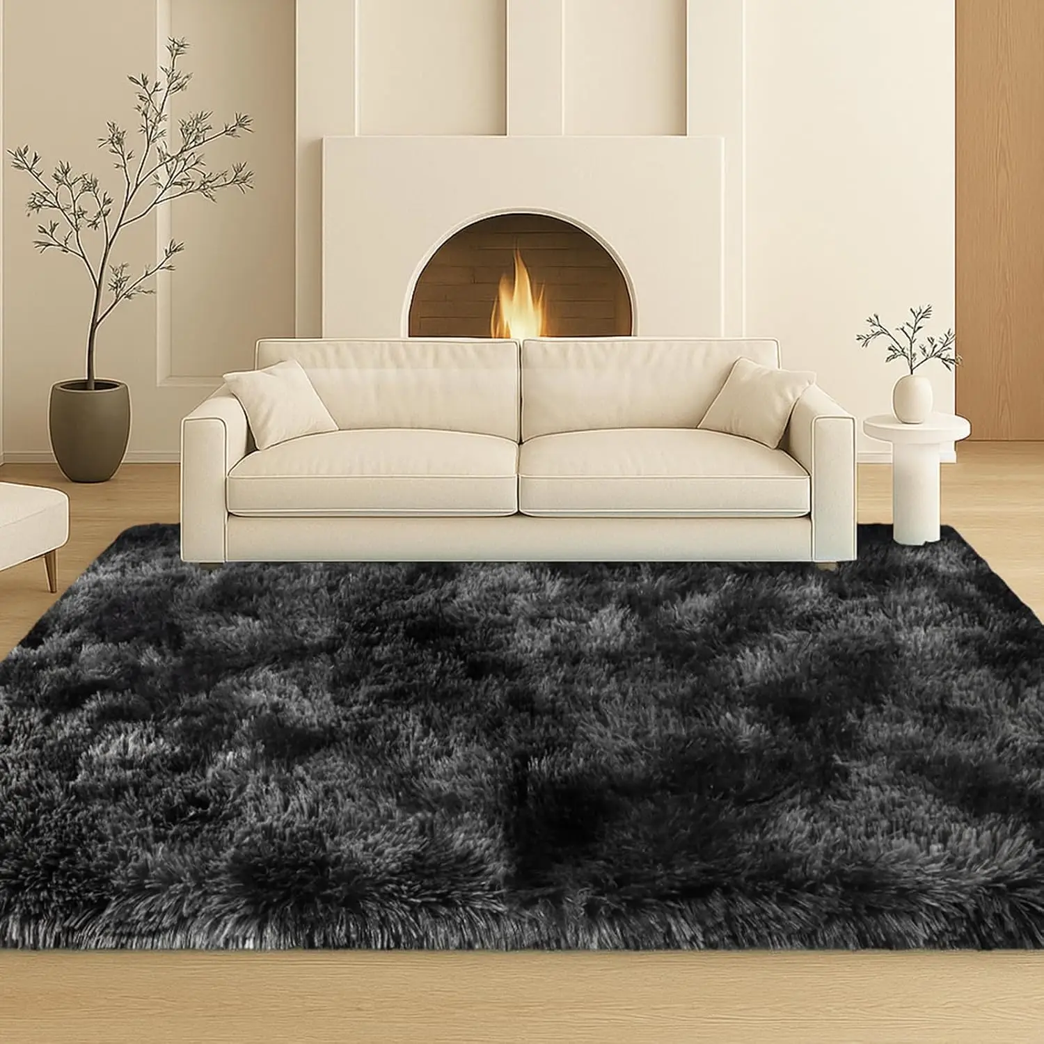 

Современный ковер VIKAMA Shag, мягкий и пушистый ковер для спальни, ковер для гостиной, придверный коврик, декор для дома, с минимальным высыпанием ворса