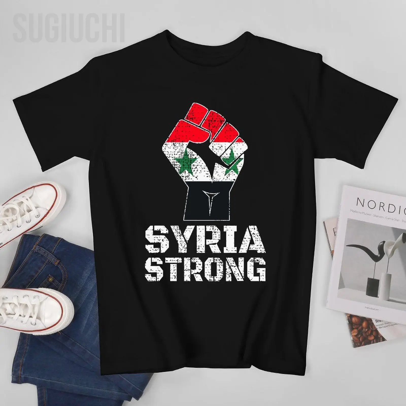 Men Free Syria Flag Strong Syrian Tshirt Tees O-neck T Shirts Women Boys 100% Cotton Short T-Shirt Unisex All Seasons