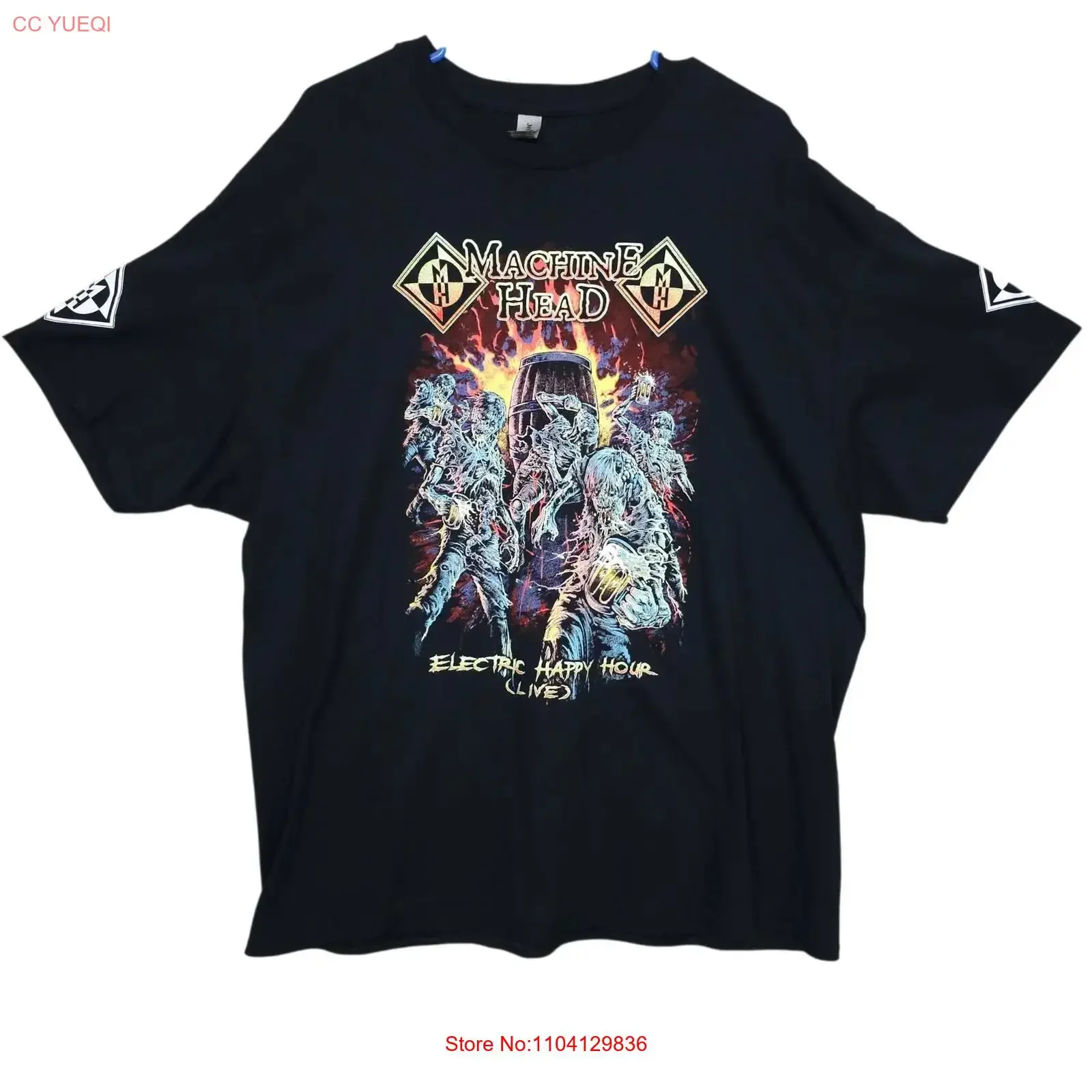 Machine Head Band T Shirt XL Electric Happy Hour Live 2022 Tour Double Sided vintage Washed designer clothes Slightly Unisex