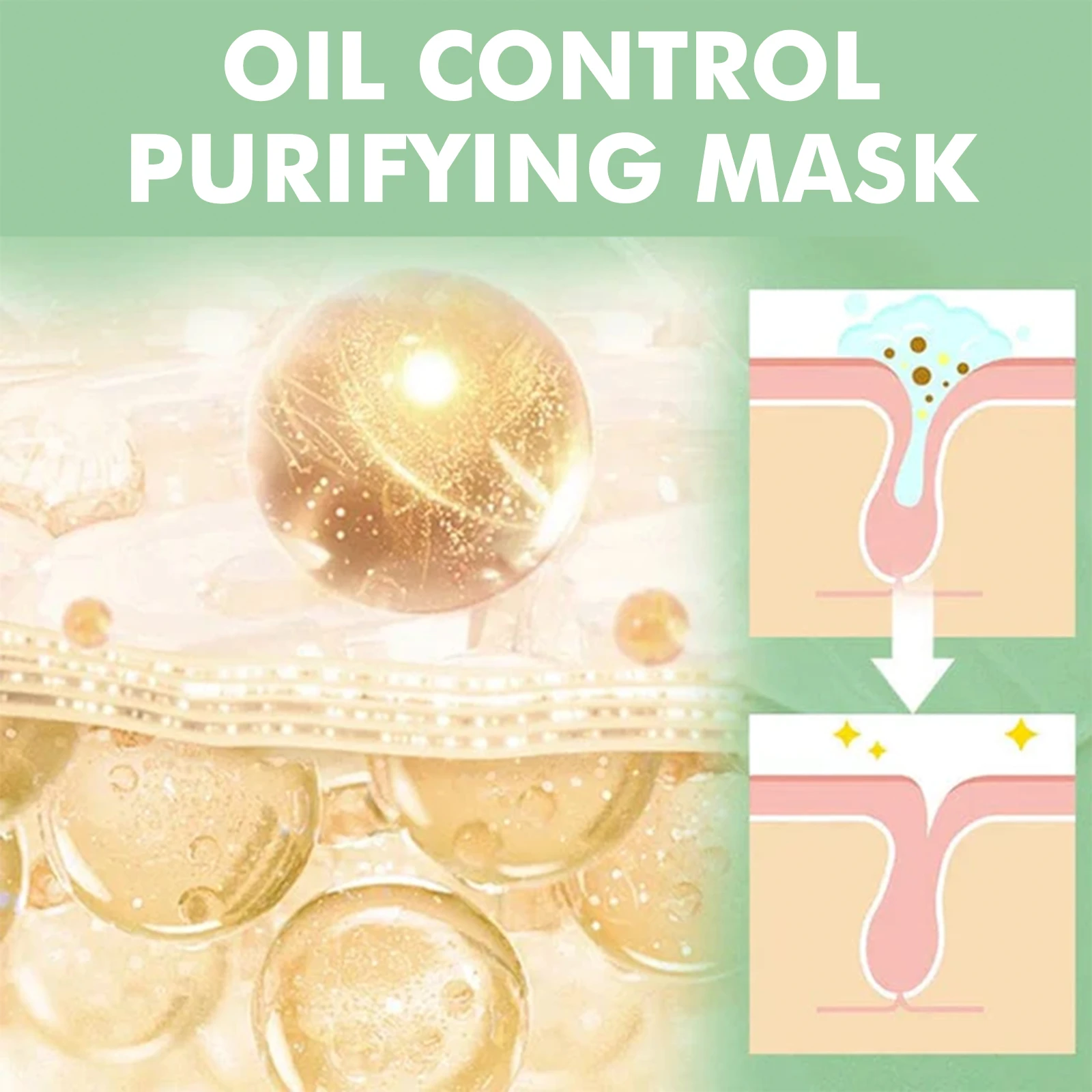 Green Tea Cleansing Mask Pores Purifying Remove Blackheads Oil Control Acne Treatment Blemish Mark Whitening Moisturizing Mask